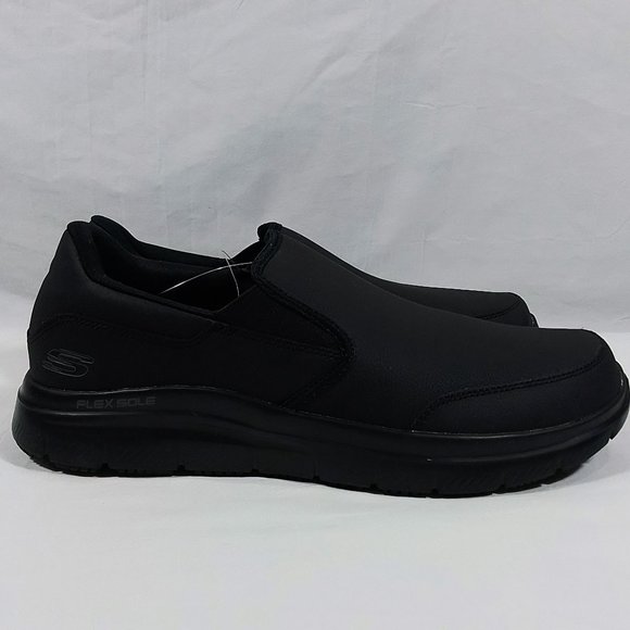 Skechers Men\'s Work Footwear Slip Resistant Slip On Shoes-Black-Various …